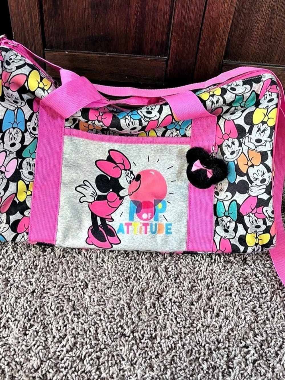Disney Minnie Mouse Travel Duffel Pink & Black - “Pop of Attitude”